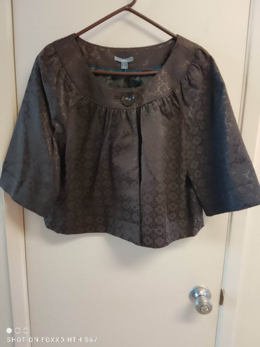 Women's Apt 9 Brown Swing Jacket 1 Button Closure Large